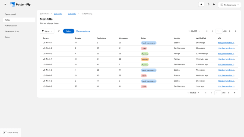 Column management with draggable screenshot
